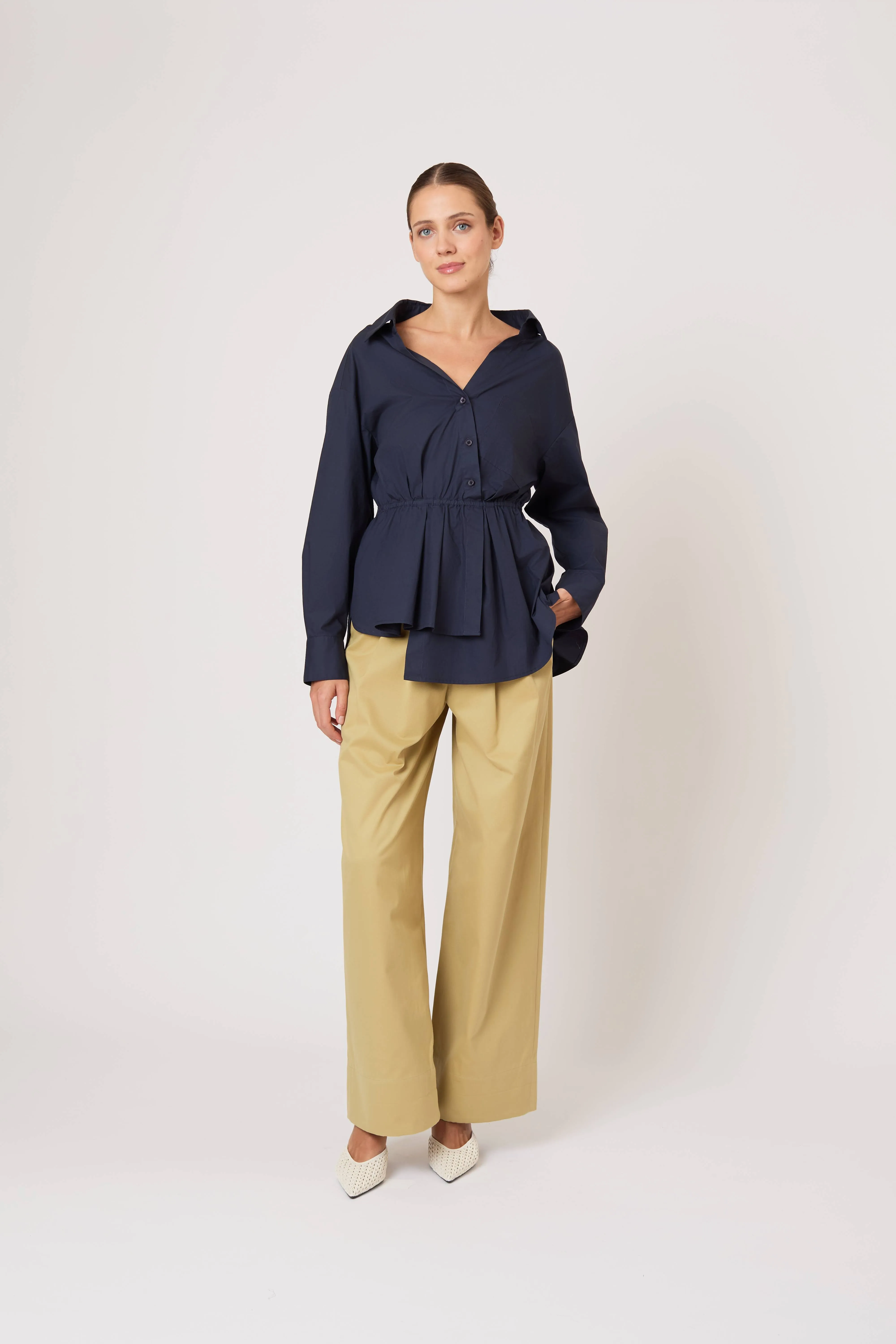 Falling off the Shoulder Top in Cotton Taffeta sold by Rosie Assoulin