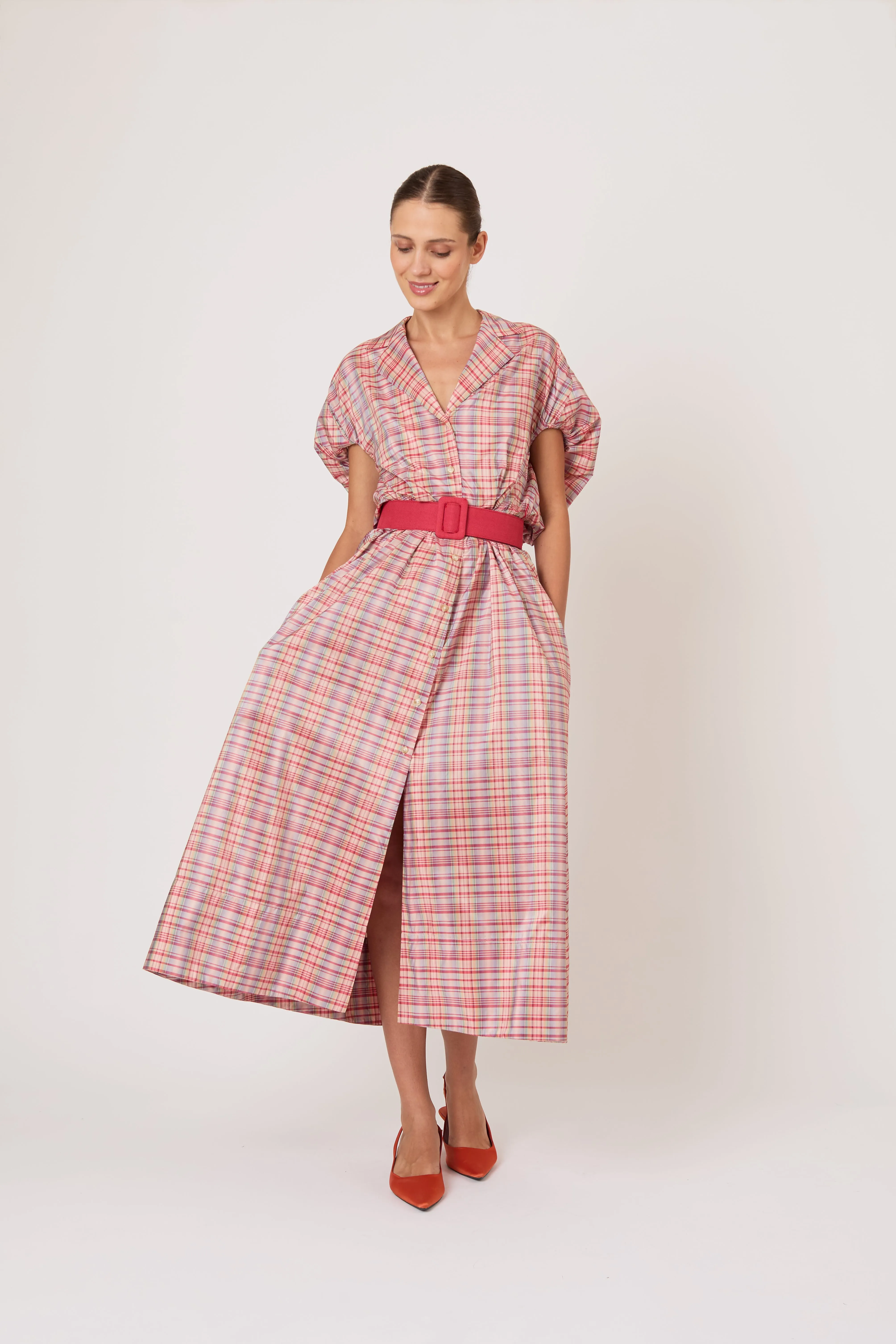 Wind at Your Back Dress in Ombre Plaid Silk Taffeta sold by Rosie Assoulin product image thumbnail 4