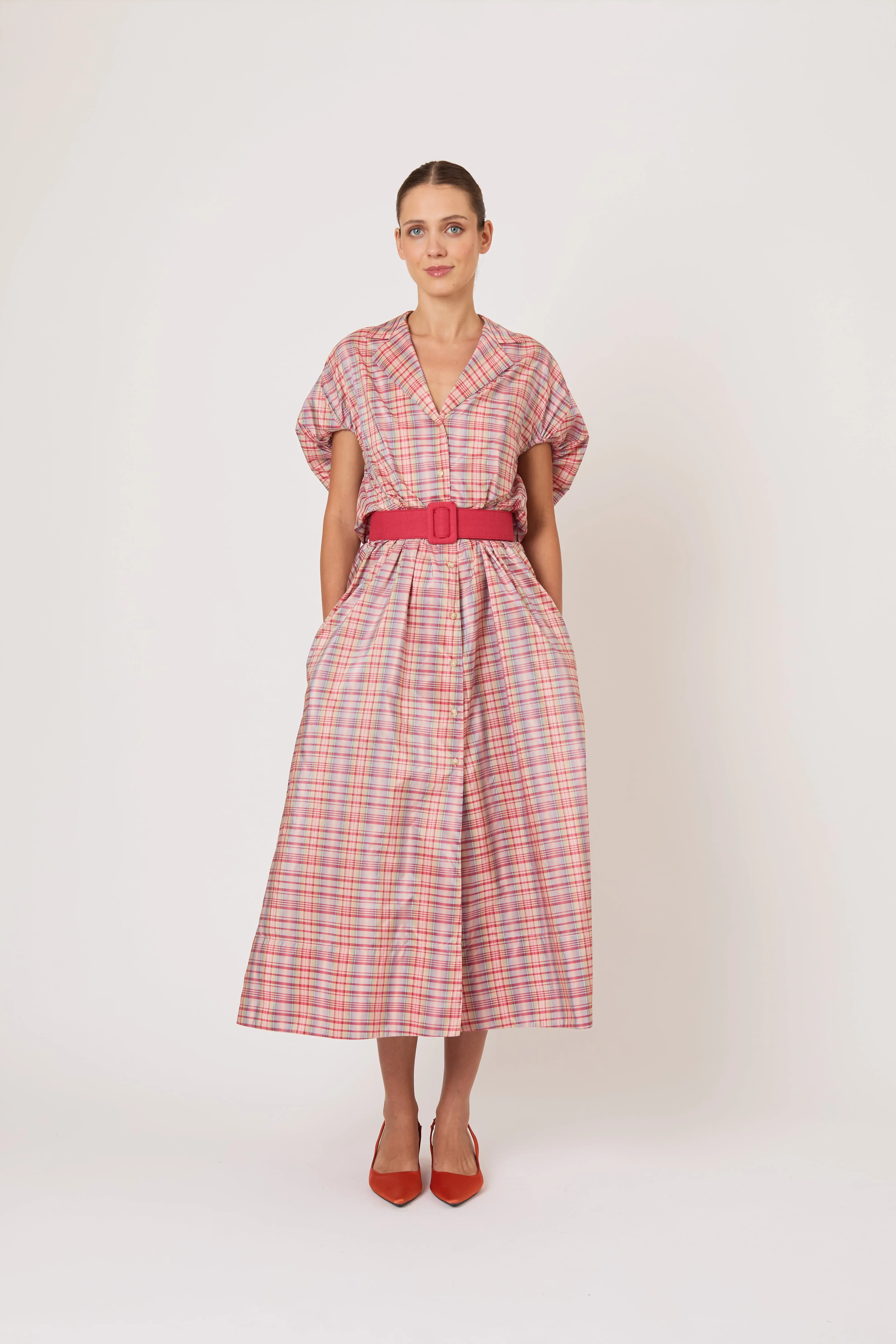 Wind at Your Back Dress in Ombre Plaid Silk Taffeta sold by Rosie Assoulin product image thumbnail 3