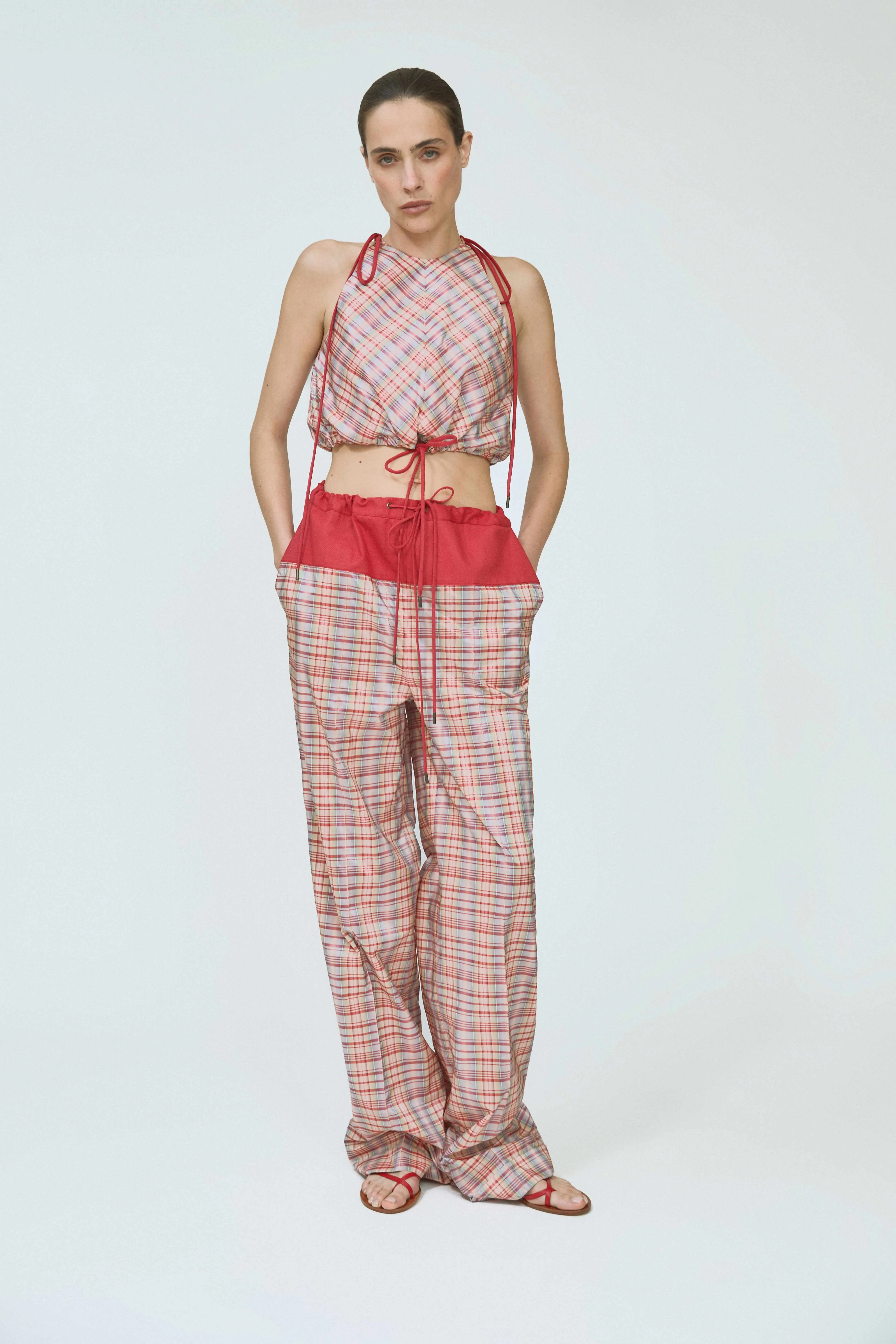 Draw Me Closer Top in Ombre Plaid Silk Taffeta sold by Rosie Assoulin product image thumbnail 3