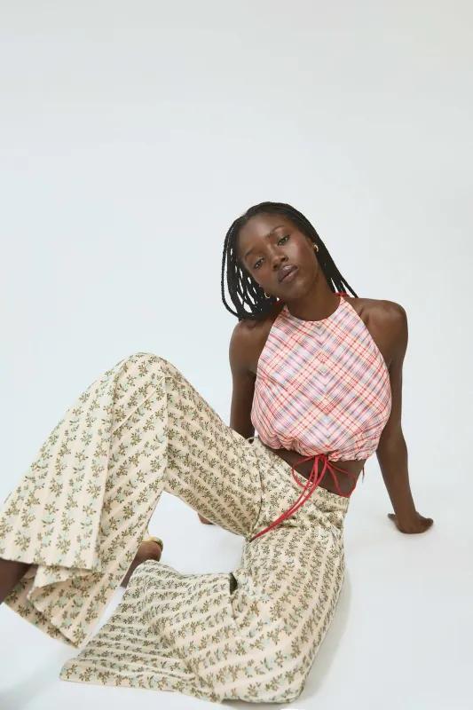 Draw Me Closer Top in Ombre Plaid Silk Taffeta made by Rosie Assoulin