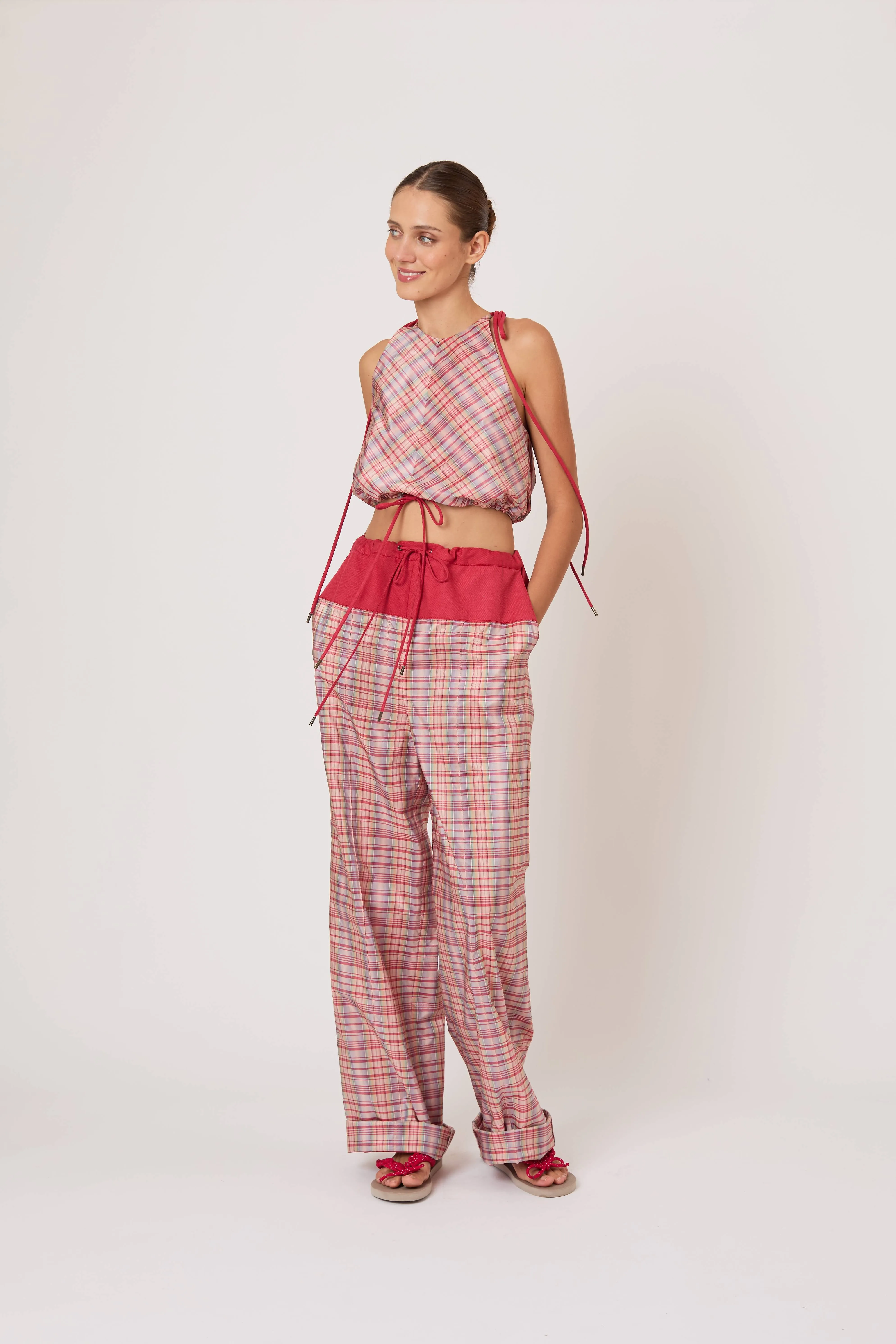 Draw Me Closer Top in Ombre Plaid Silk Taffeta sold by Rosie Assoulin product image thumbnail 4