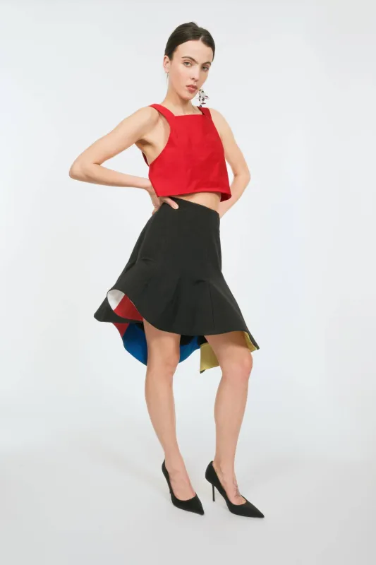 Simon Says Peak Drama Skirt in Cotton Grosgrain made by Rosie Assoulin
