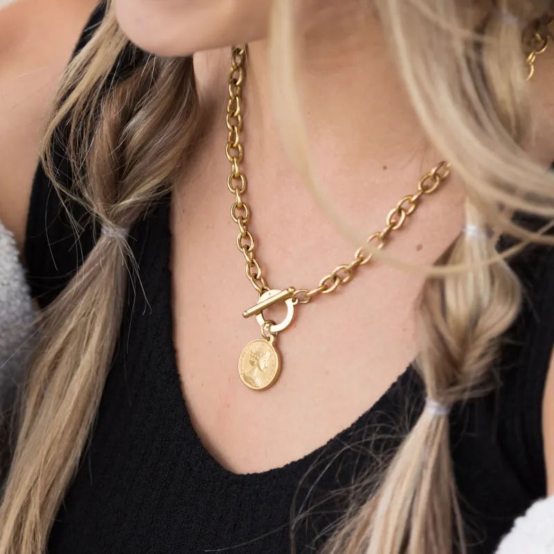 Coin Accent Chain Necklace made by Allis Corner