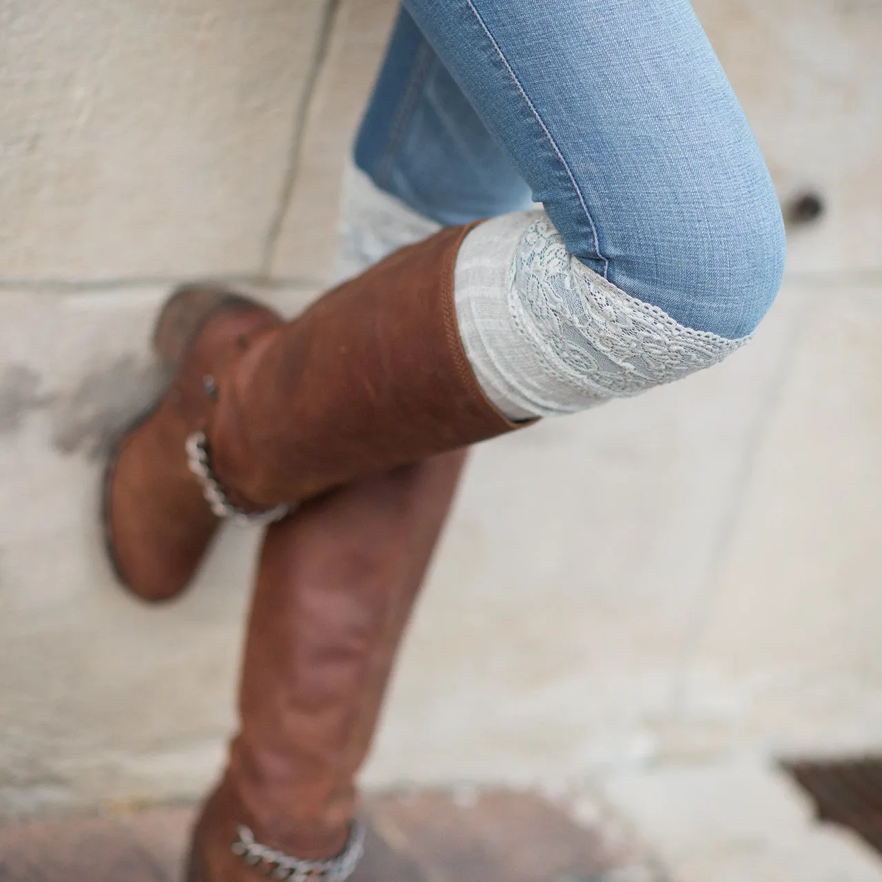 Lace Topped Over The Knee Socks sold by Allis Corner