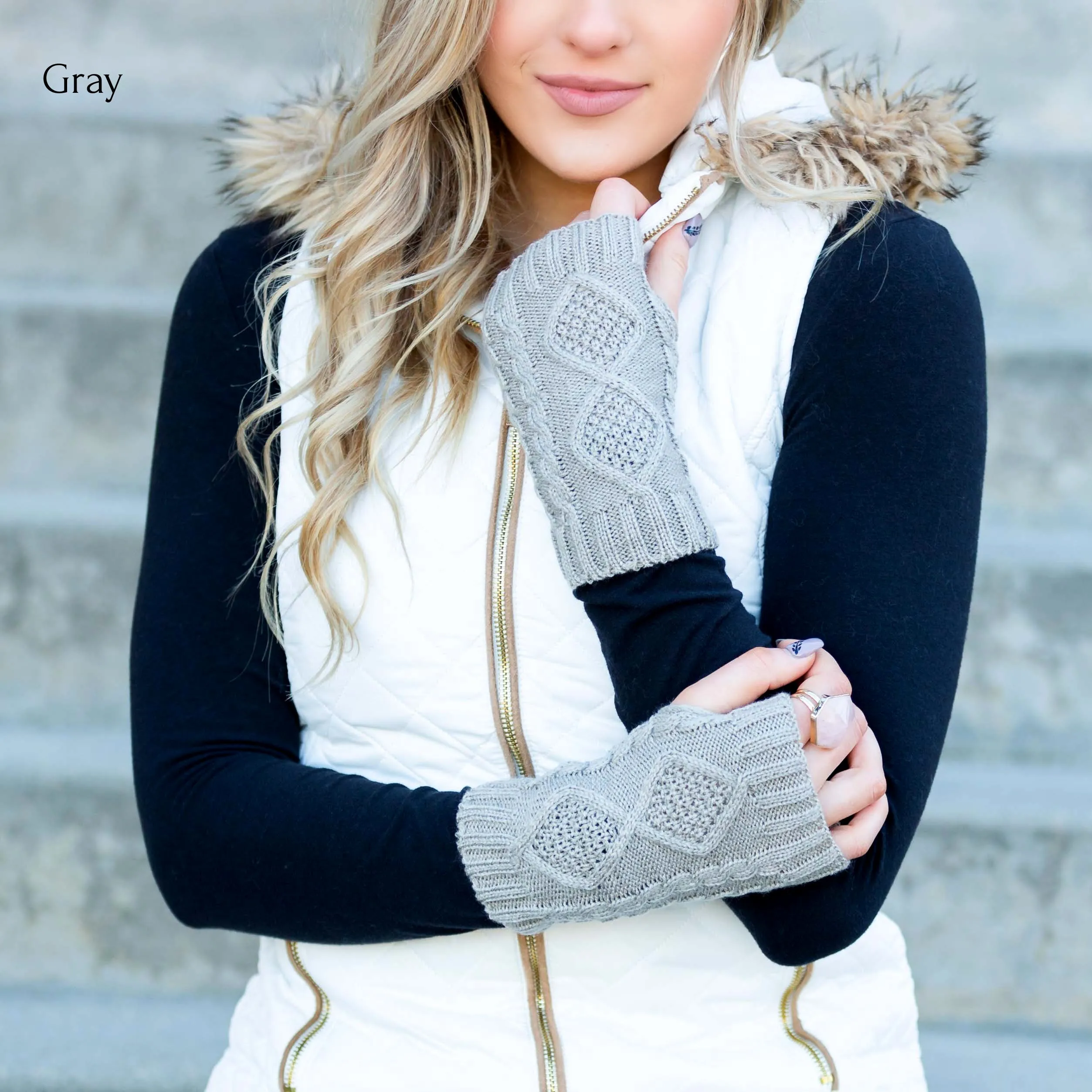 Cable Knit Short Handwarmers sold by Allis Corner product image thumbnail 5