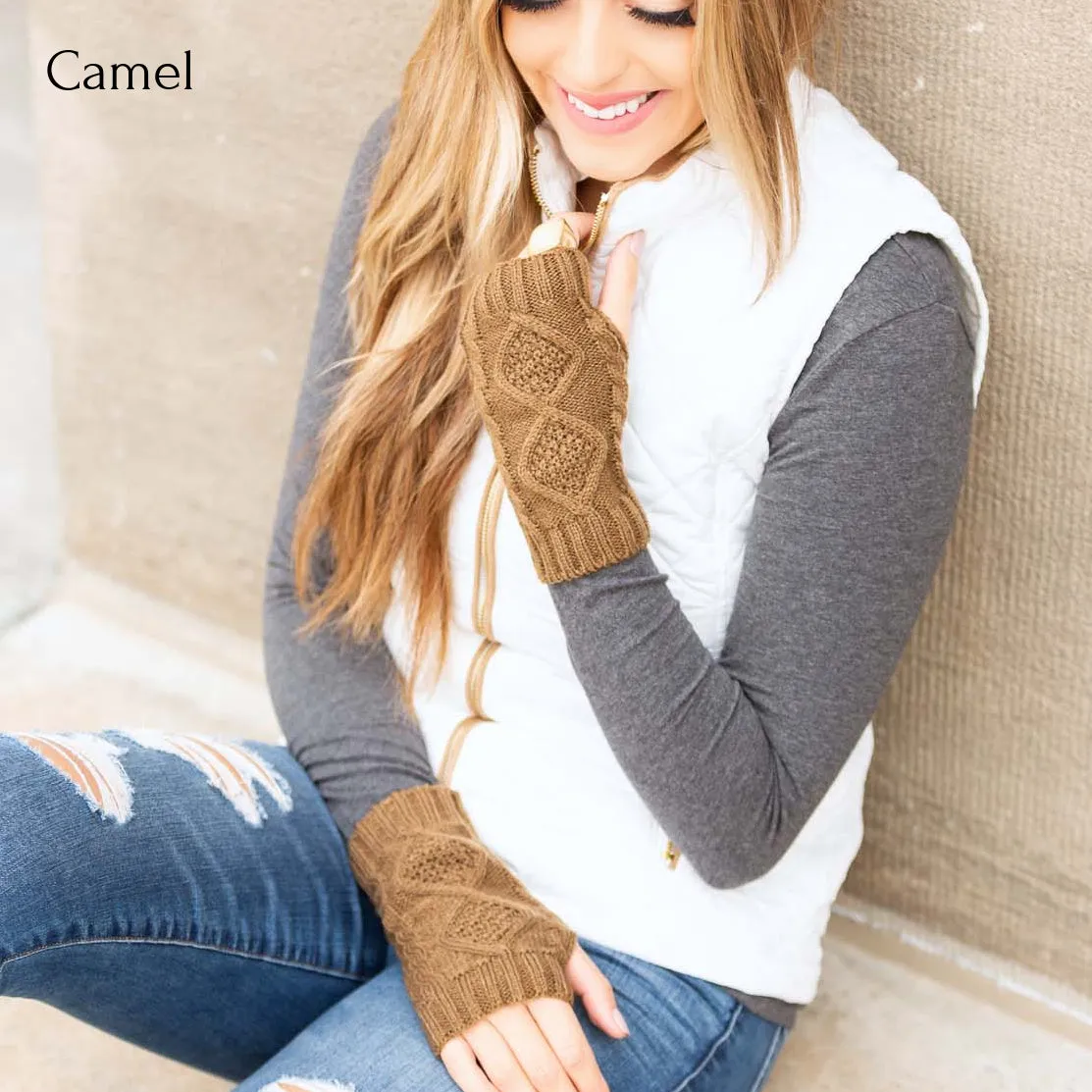 Cable Knit Short Handwarmers sold by Allis Corner product image thumbnail 3