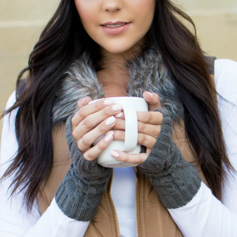 Cable Knit Short Handwarmers made by Allis Corner