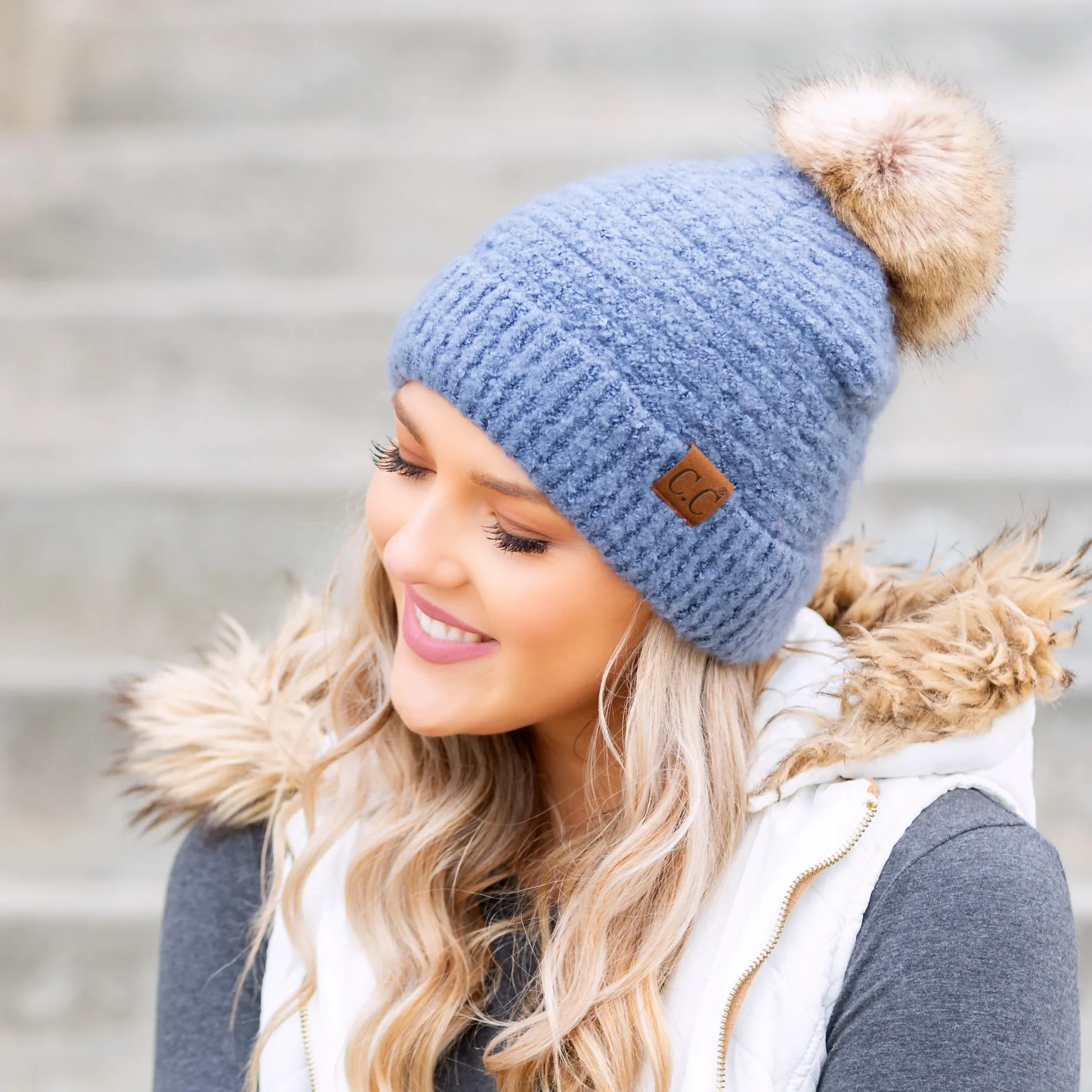 C.C® Ultra Soft Fur Pom Beanie sold by Allis Corner product image thumbnail 2