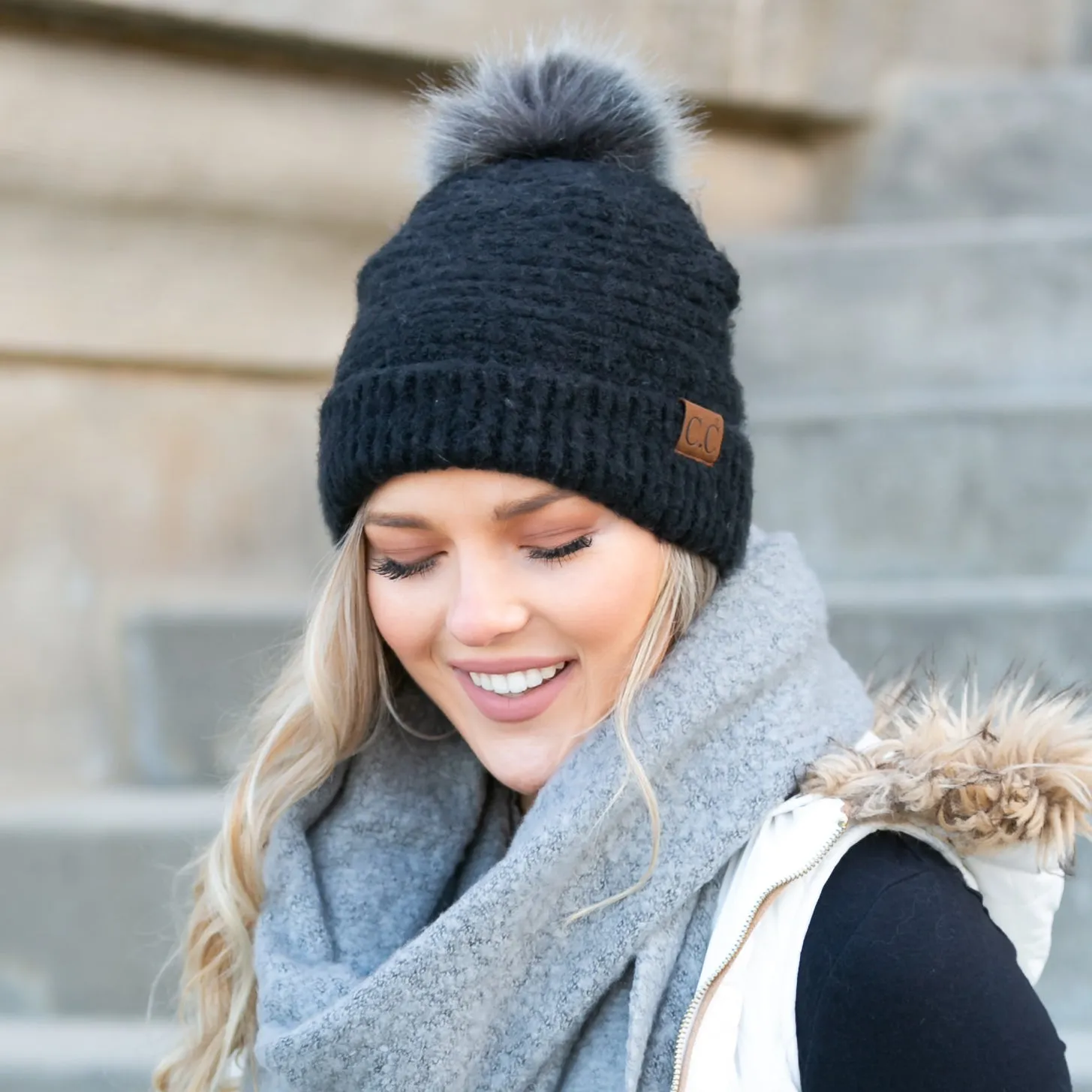C.C® Ultra Soft Fur Pom Beanie sold by Allis Corner product image thumbnail 4