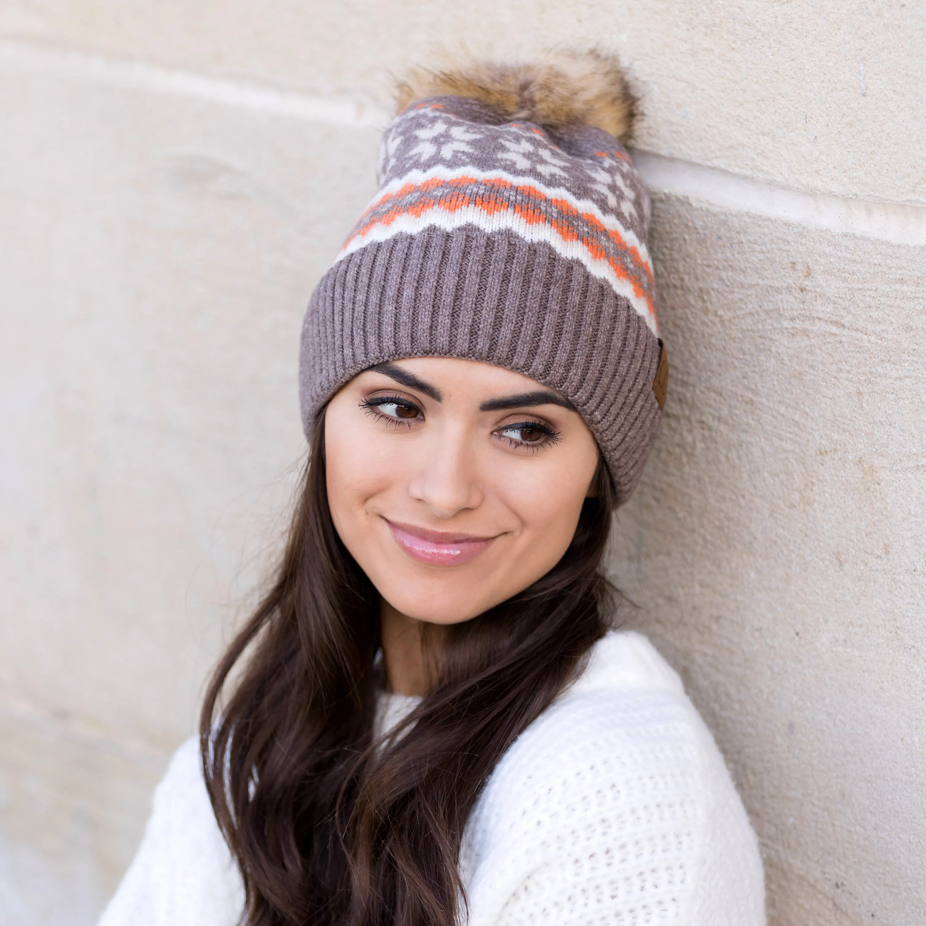 C.C® Nordic Fair Isle Pom Beanie Hat sold by Allis Corner product image thumbnail 2
