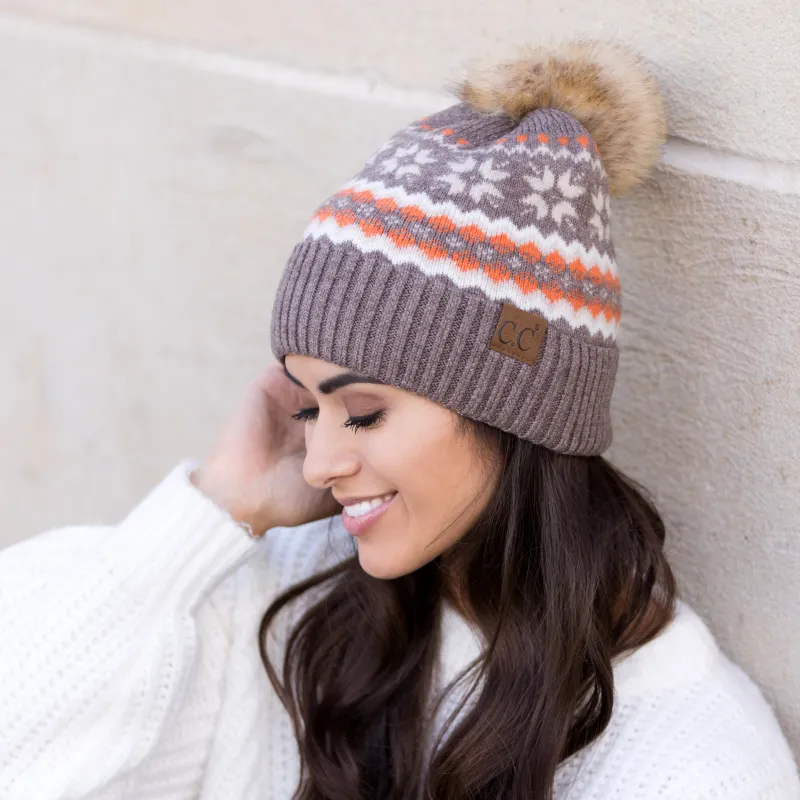 C.C® Nordic Fair Isle Pom Beanie Hat sold by Allis Corner