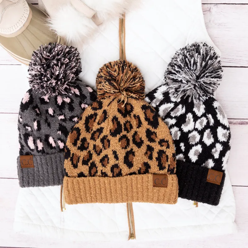 C.C® Leopard Pom Beanie sold by Allis Corner