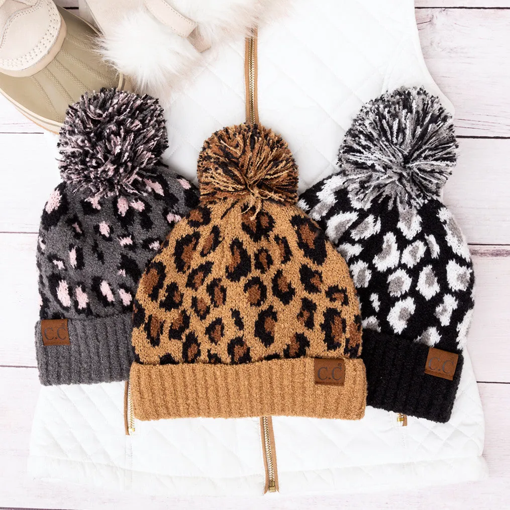 C.C® Leopard Pom Beanie sold by Allis Corner