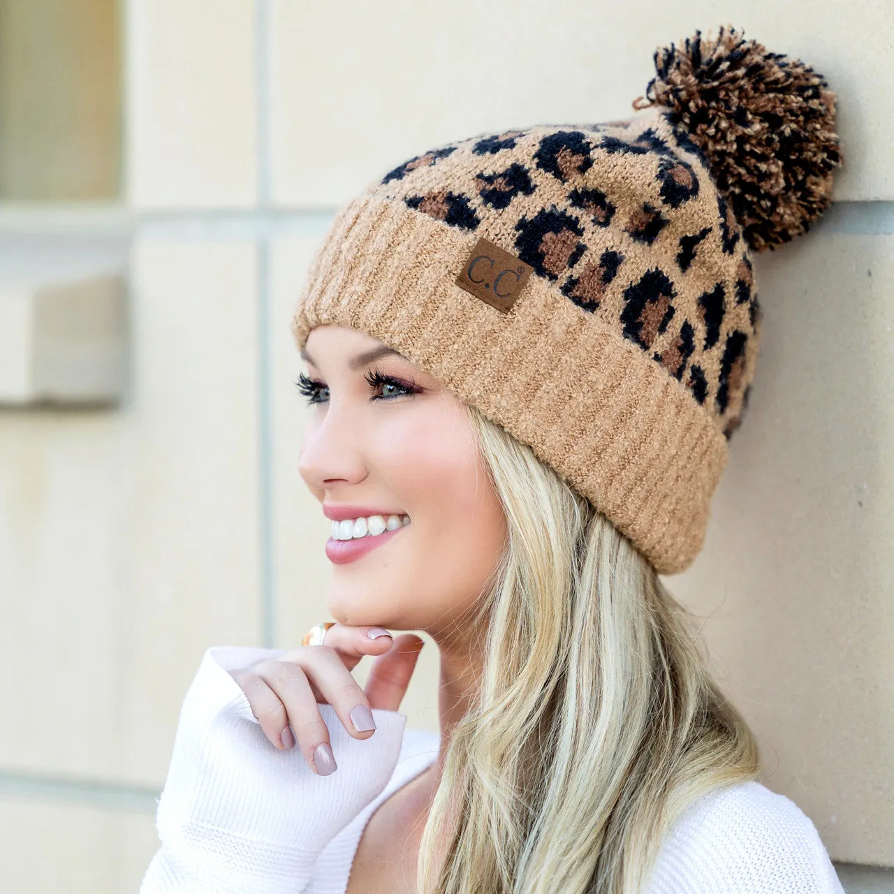 C.C® Leopard Pom Beanie sold by Allis Corner product image thumbnail 3
