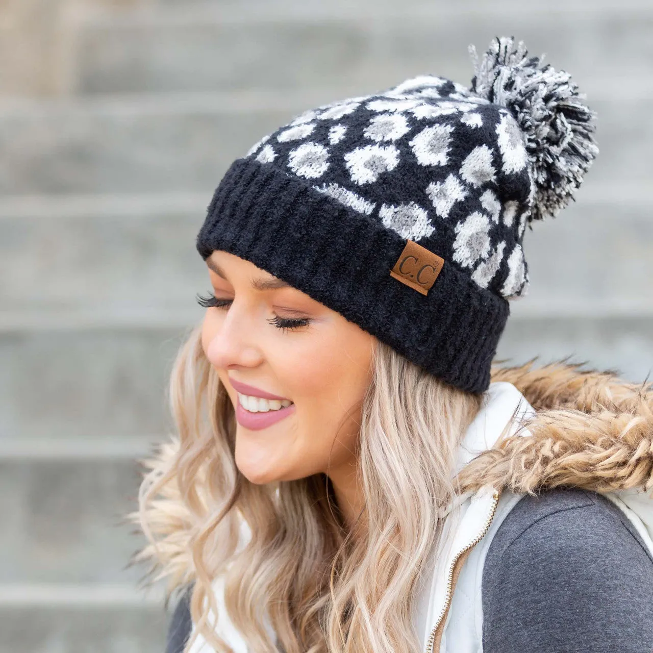 C.C® Leopard Pom Beanie sold by Allis Corner product image thumbnail 4