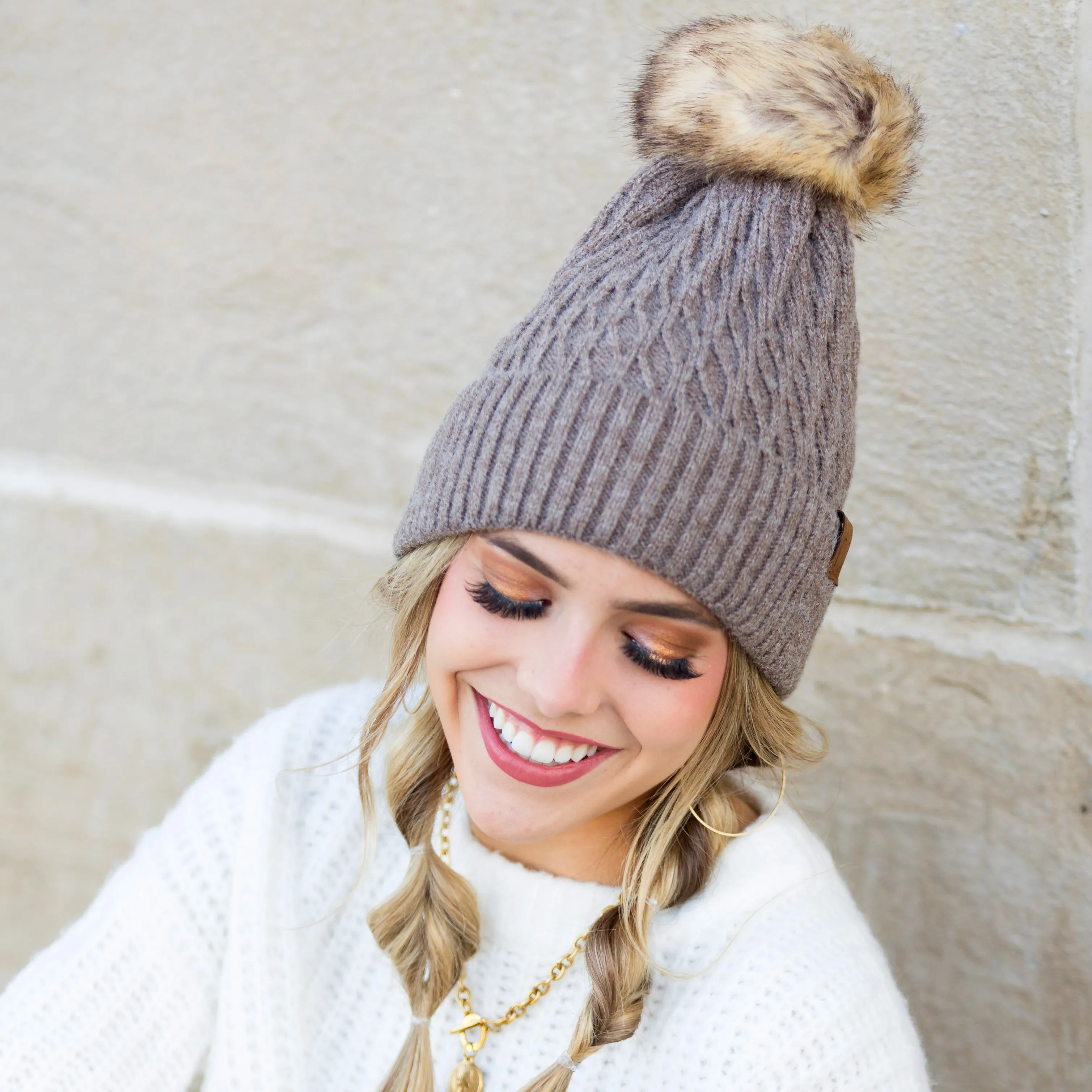 C.C® Honeycomb Pom Beanie sold by Allis Corner product image thumbnail 5
