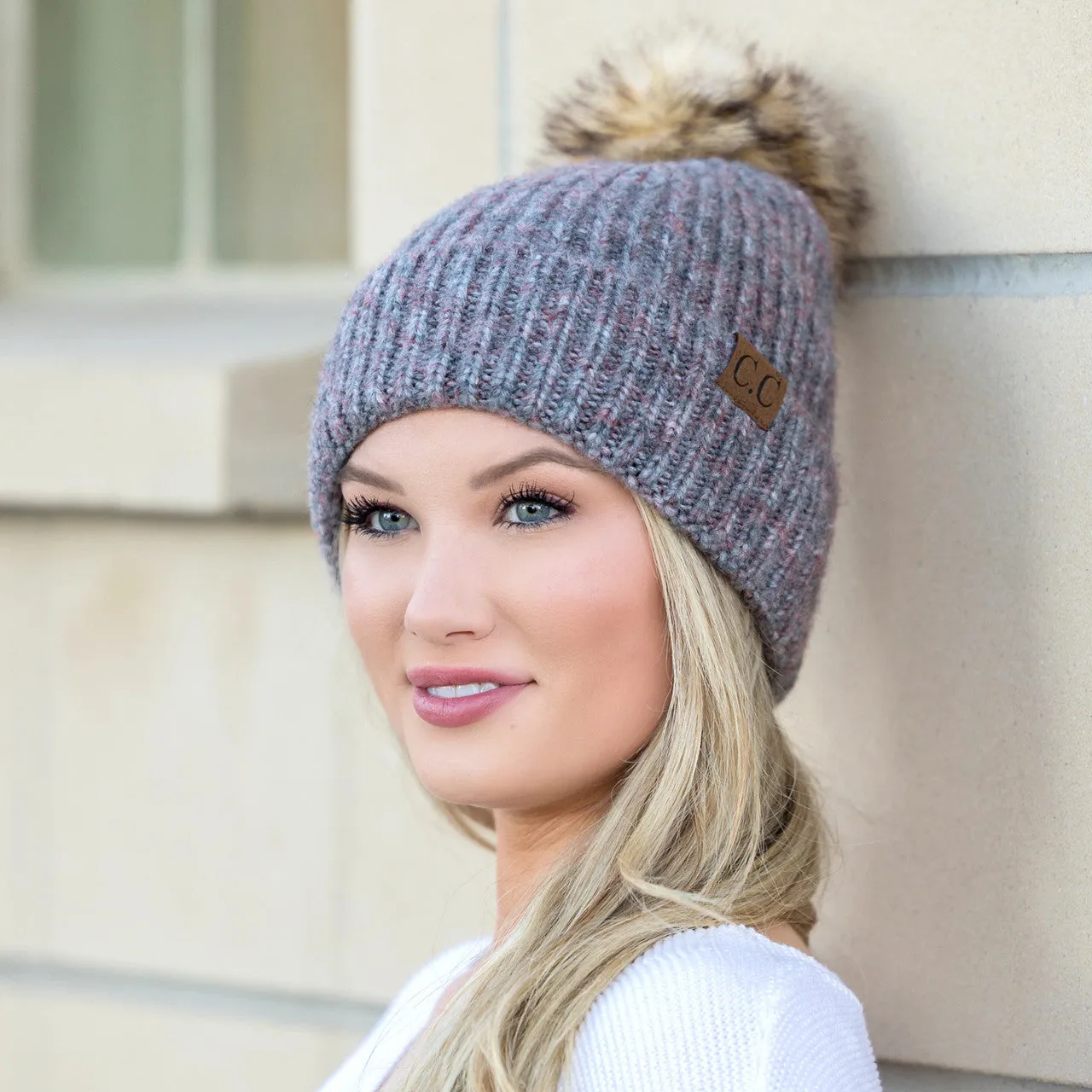 C.C® Cozy Marled Pom Beanie sold by Allis Corner product image thumbnail 2