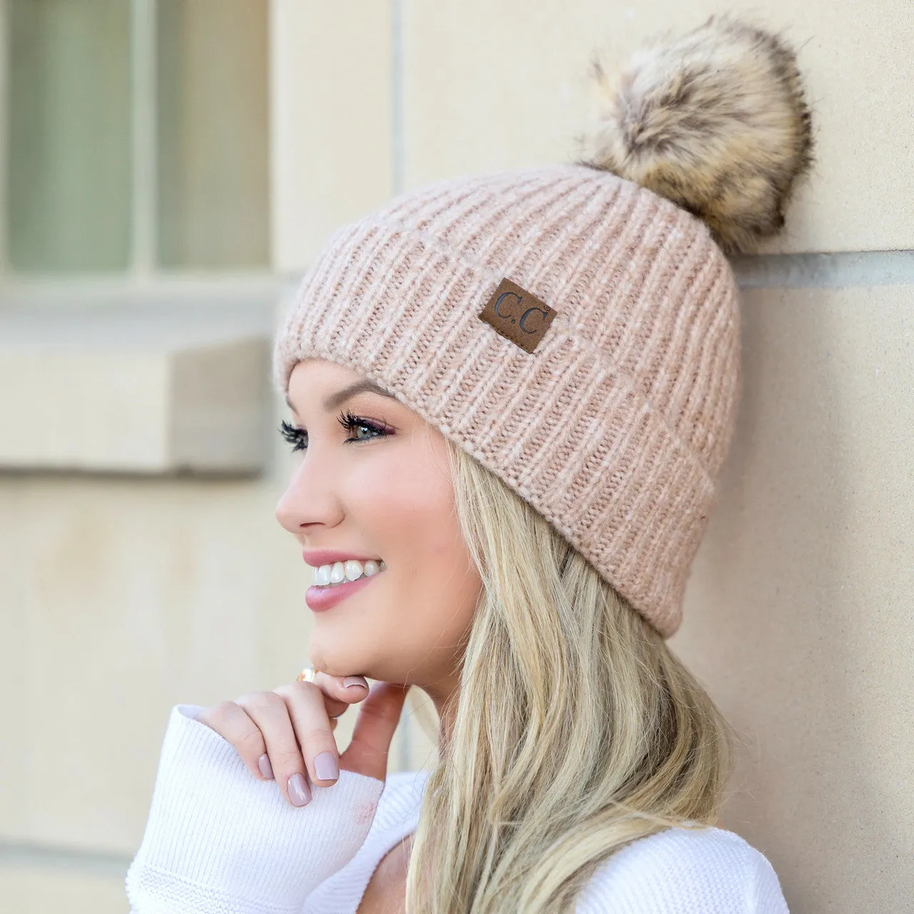 C.C® Cozy Marled Pom Beanie sold by Allis Corner