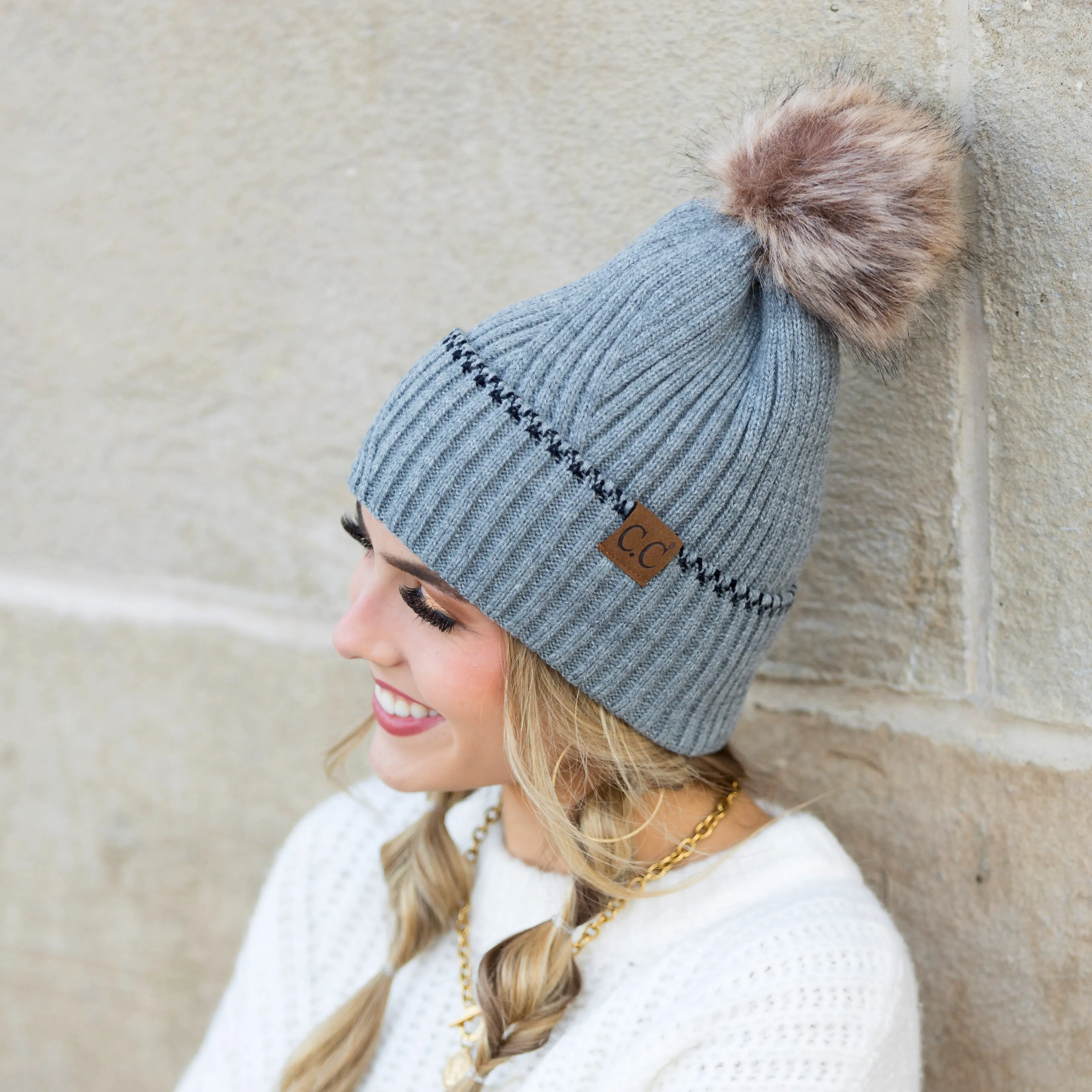 C.C® Accent Cuff Pom Beanie sold by Allis Corner product image thumbnail 2
