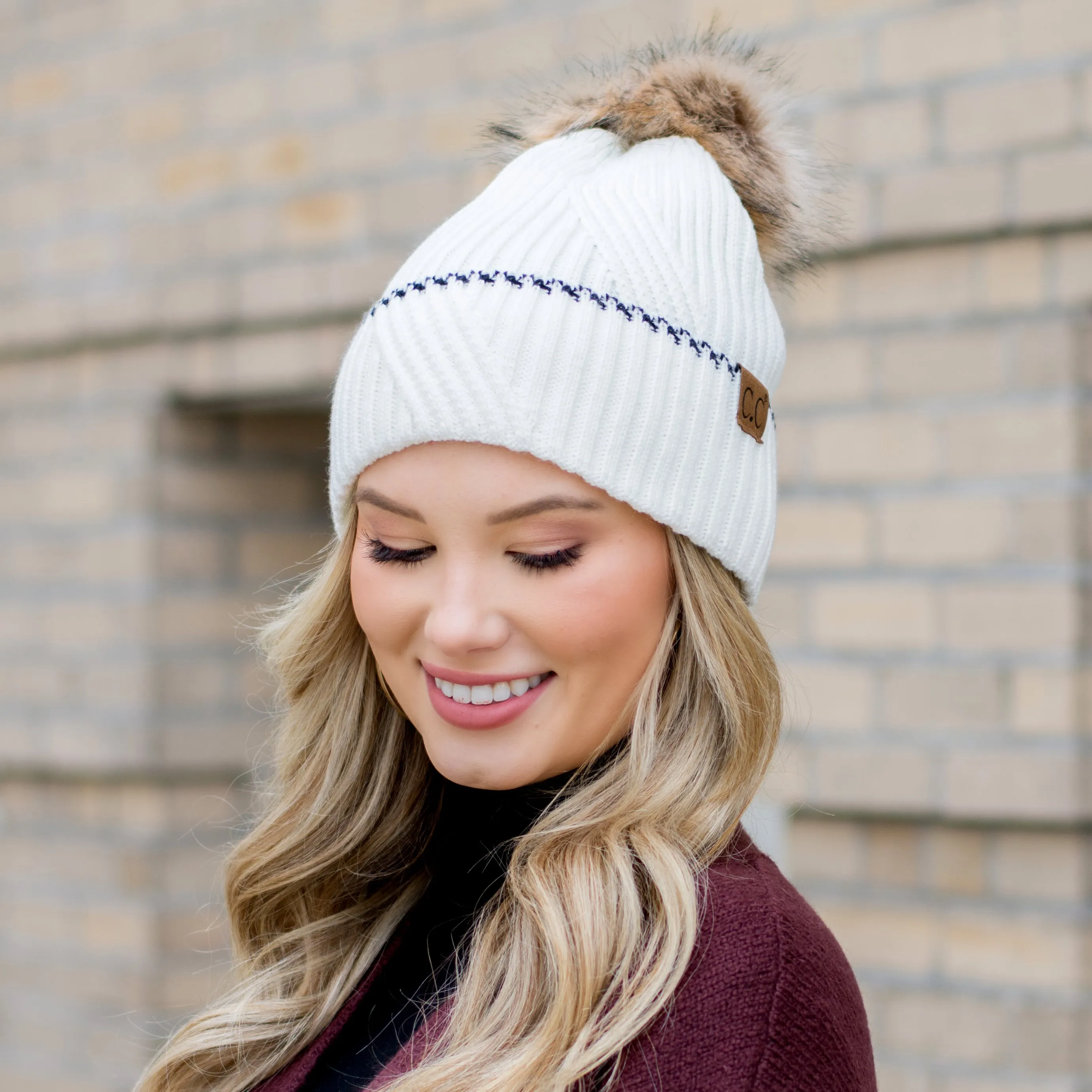 C.C® Accent Cuff Pom Beanie sold by Allis Corner product image thumbnail 5