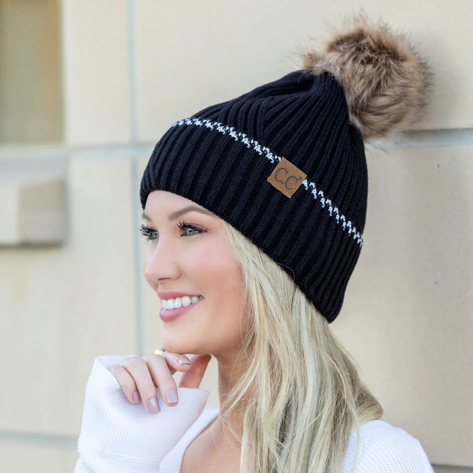 C.C® Accent Cuff Pom Beanie sold by Allis Corner product image thumbnail 4