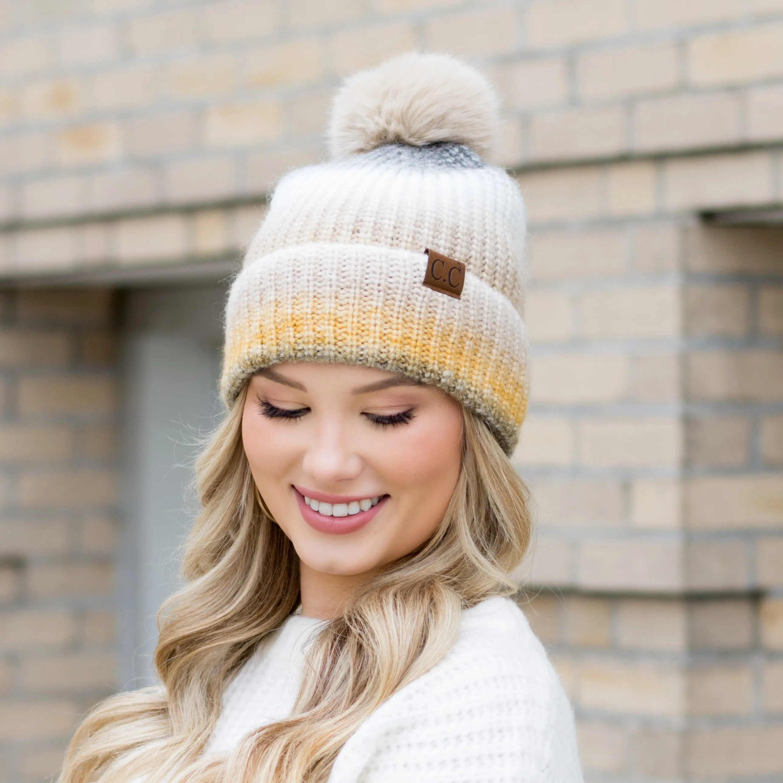 C.C® Ombre Fur Pom Beanie sold by Allis Corner product image thumbnail 2