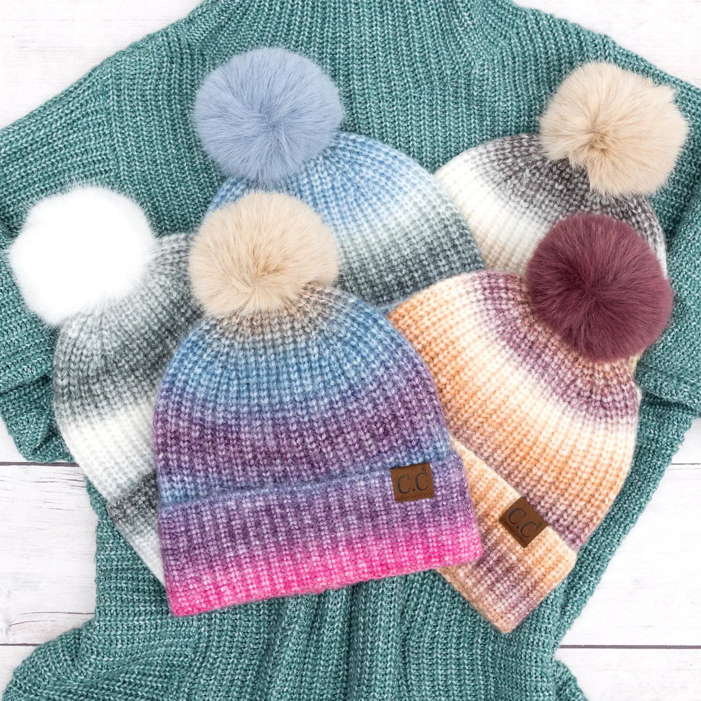 C.C® Ombre Fur Pom Beanie sold by Allis Corner product image thumbnail 5