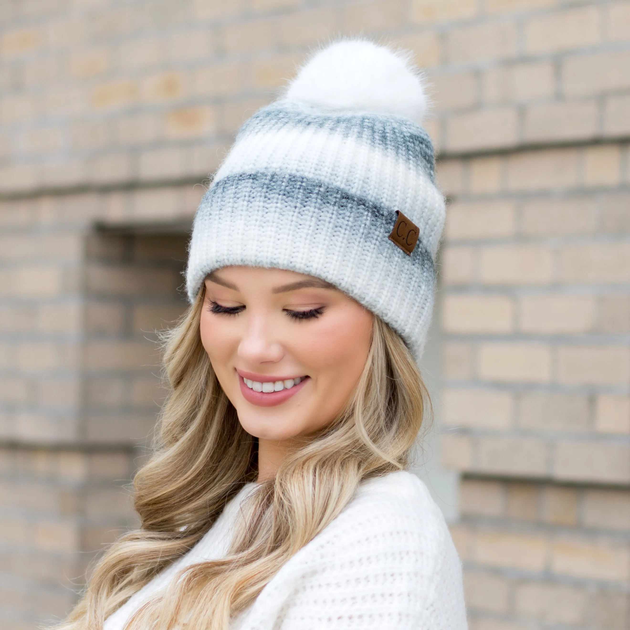 C.C® Ombre Fur Pom Beanie sold by Allis Corner product image thumbnail 3