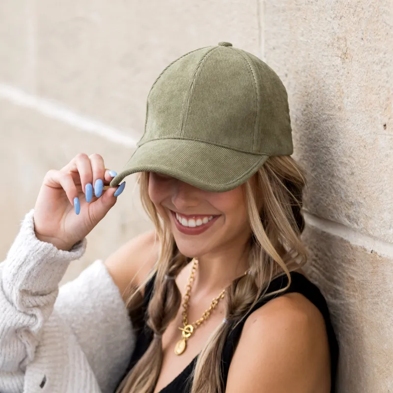 Micro Corduroy Boyfriend Ball Cap made by Allis Corner