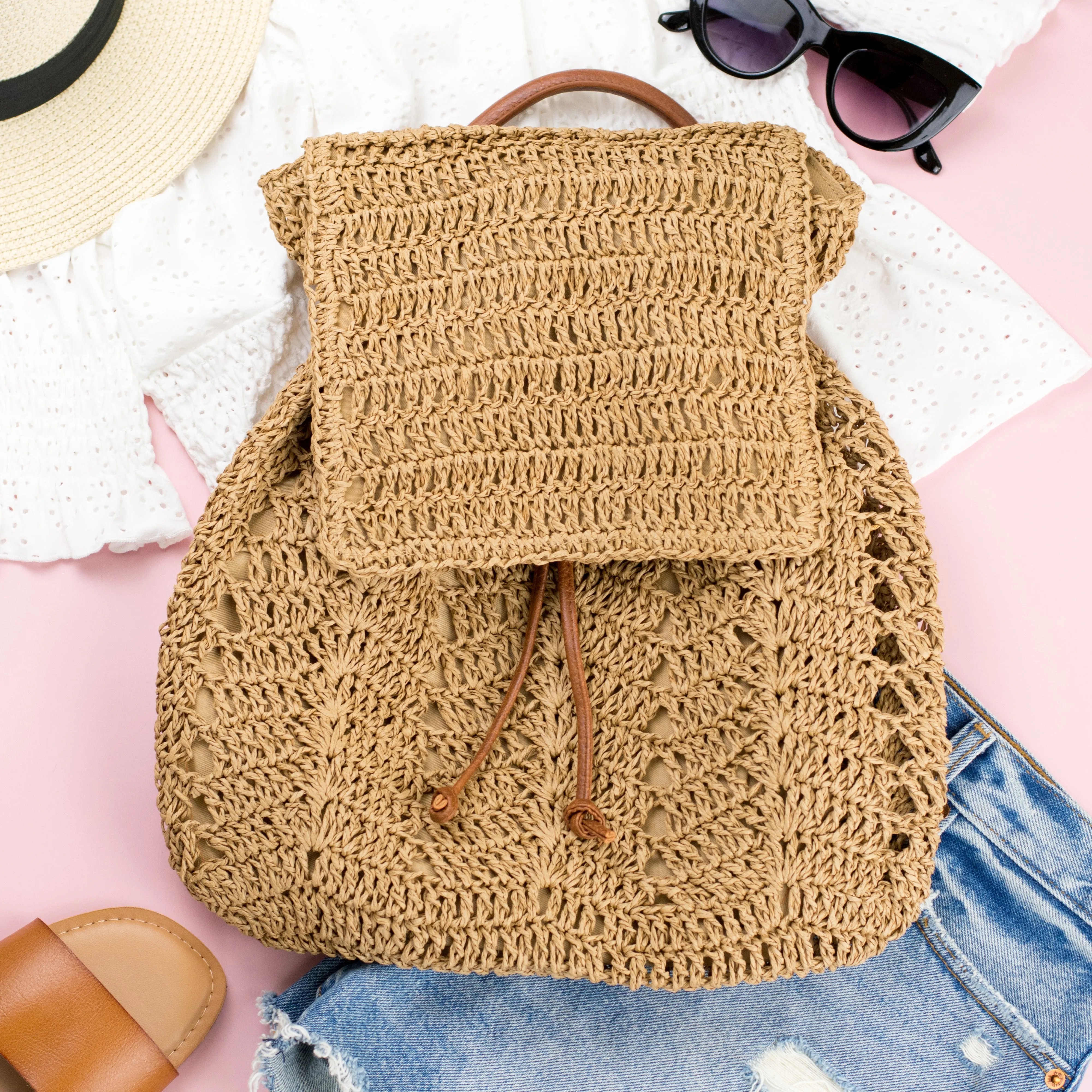 Woven Straw Backpack sold by Allis Corner product image thumbnail 2