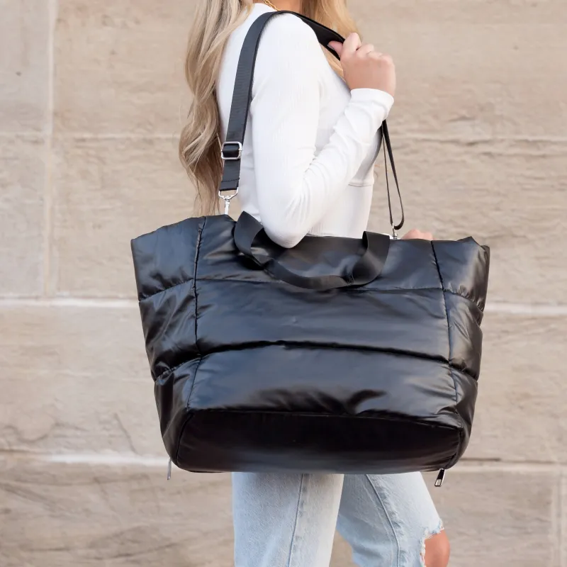 Metallic Puffer Tote made by Allis Corner