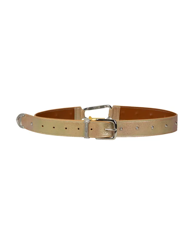 Pearl Leather Studded Mazzo Belt made by ARIES