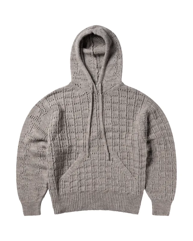 Pointelle Temple Patchwork Hoodie sold by ARIES