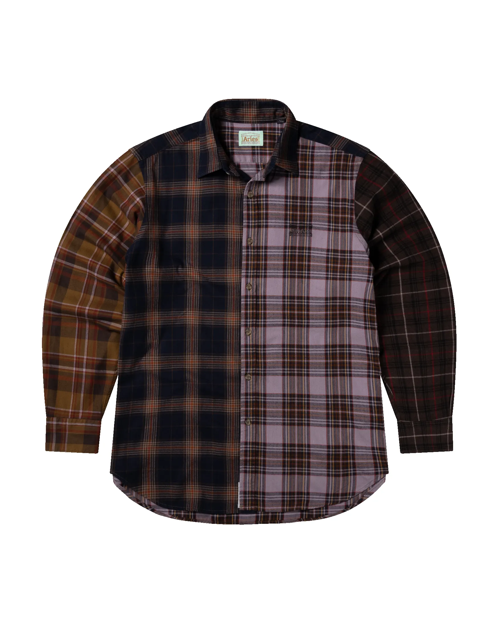 Overdyed Patchwork LS Shirt sold by ARIES