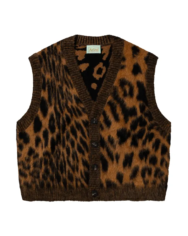 Brushed Leopard Vest made by ARIES
