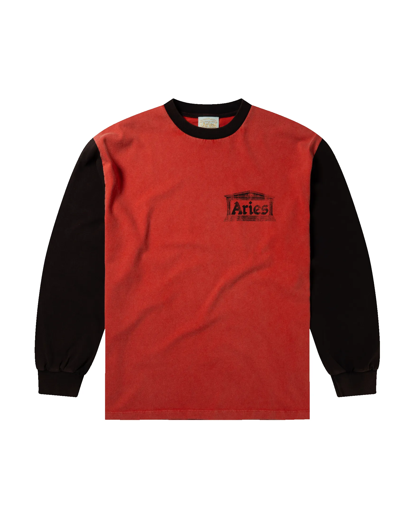 Aged Colour Block Ancient Temple LS Tee sold by ARIES