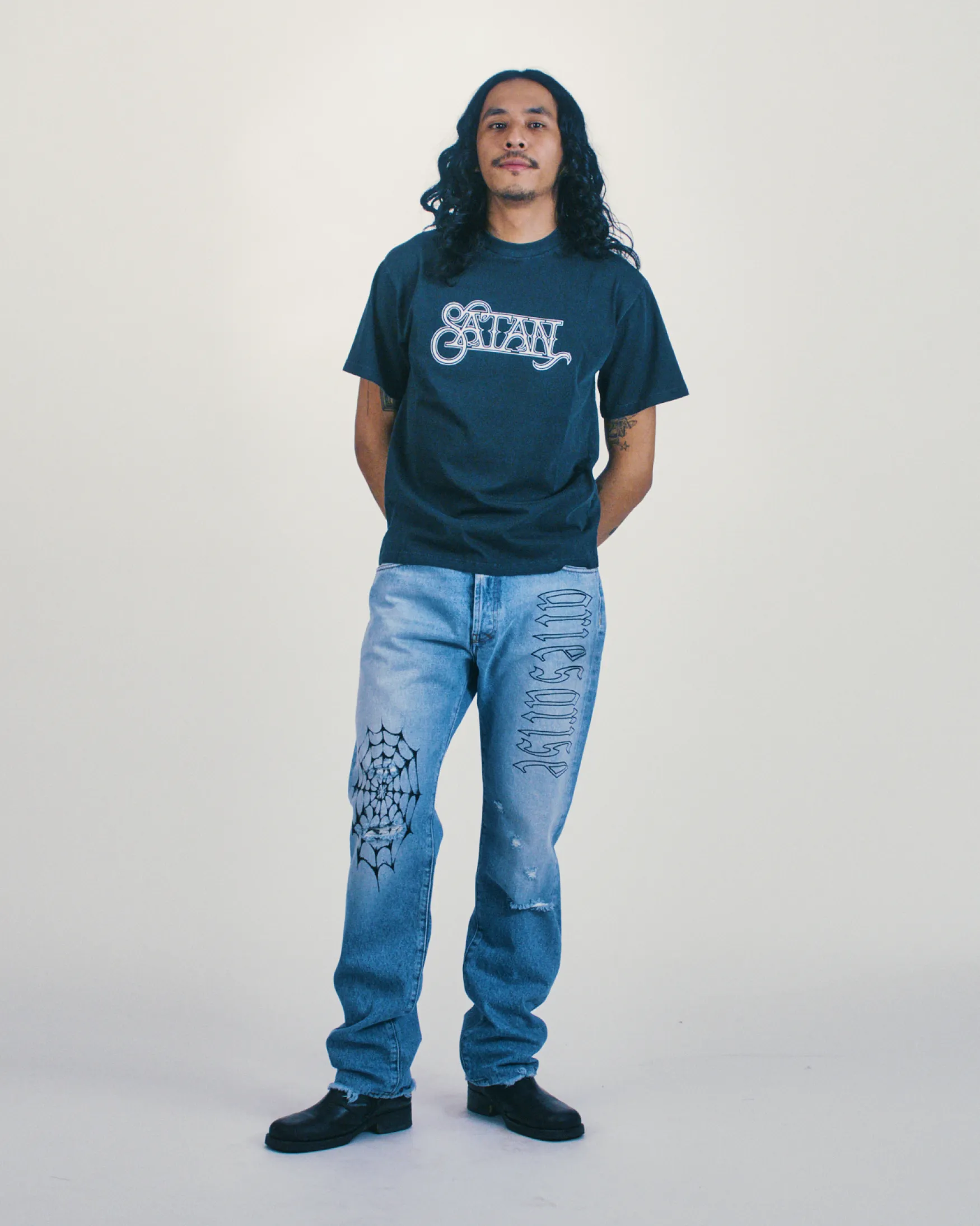 Faded Satan SS Tee sold by ARIES product image thumbnail 2