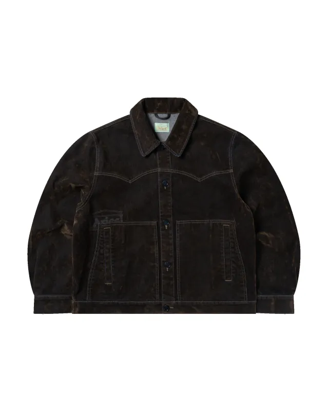 Worn Flock Denim Car Coat made by ARIES