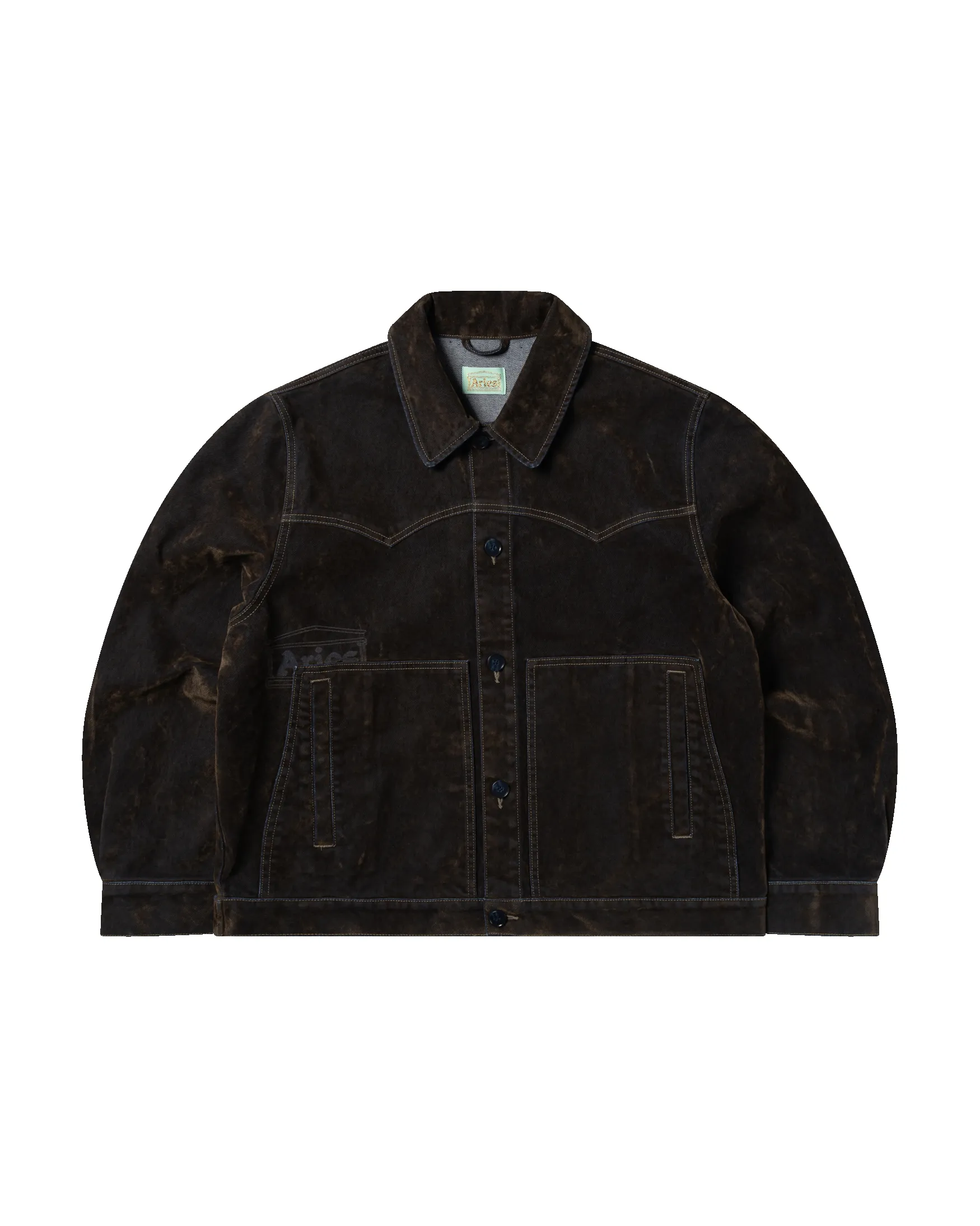 Worn Flock Denim Car Coat sold by ARIES