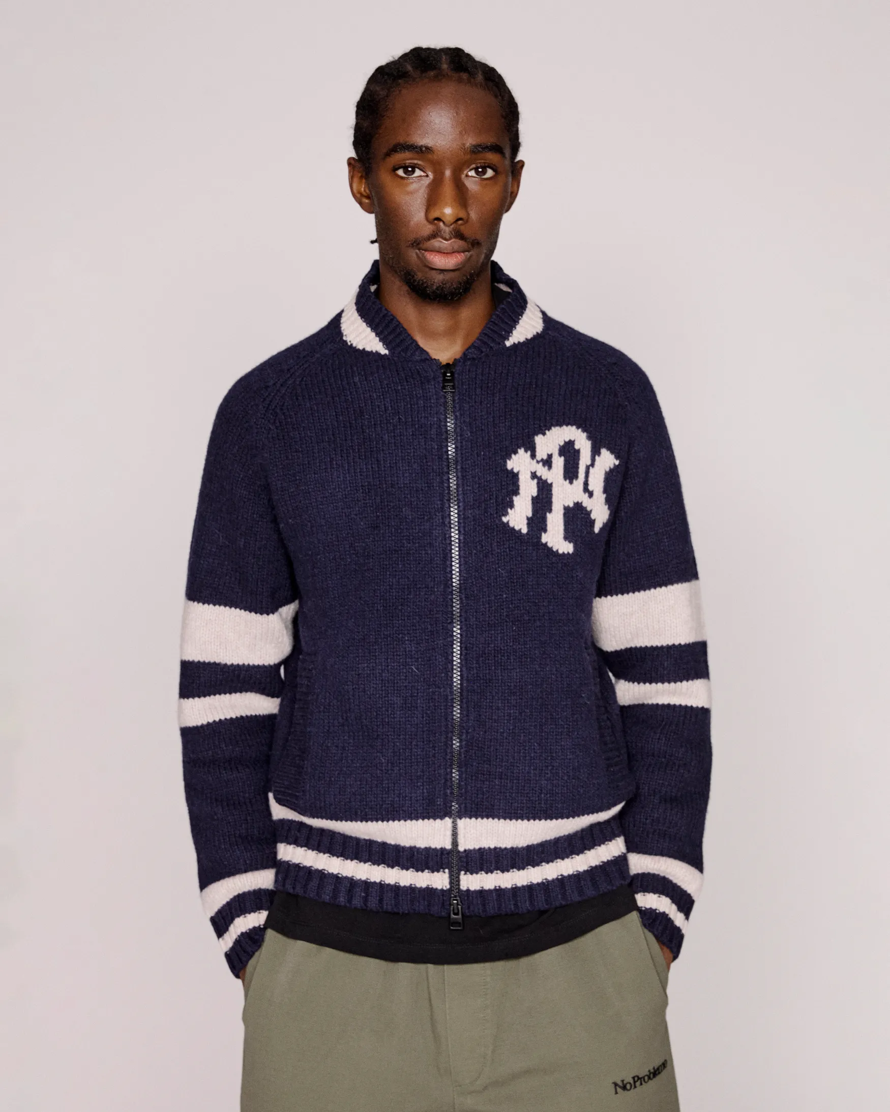 NYP Varsity Zip Thru Knit sold by ARIES product image thumbnail 4
