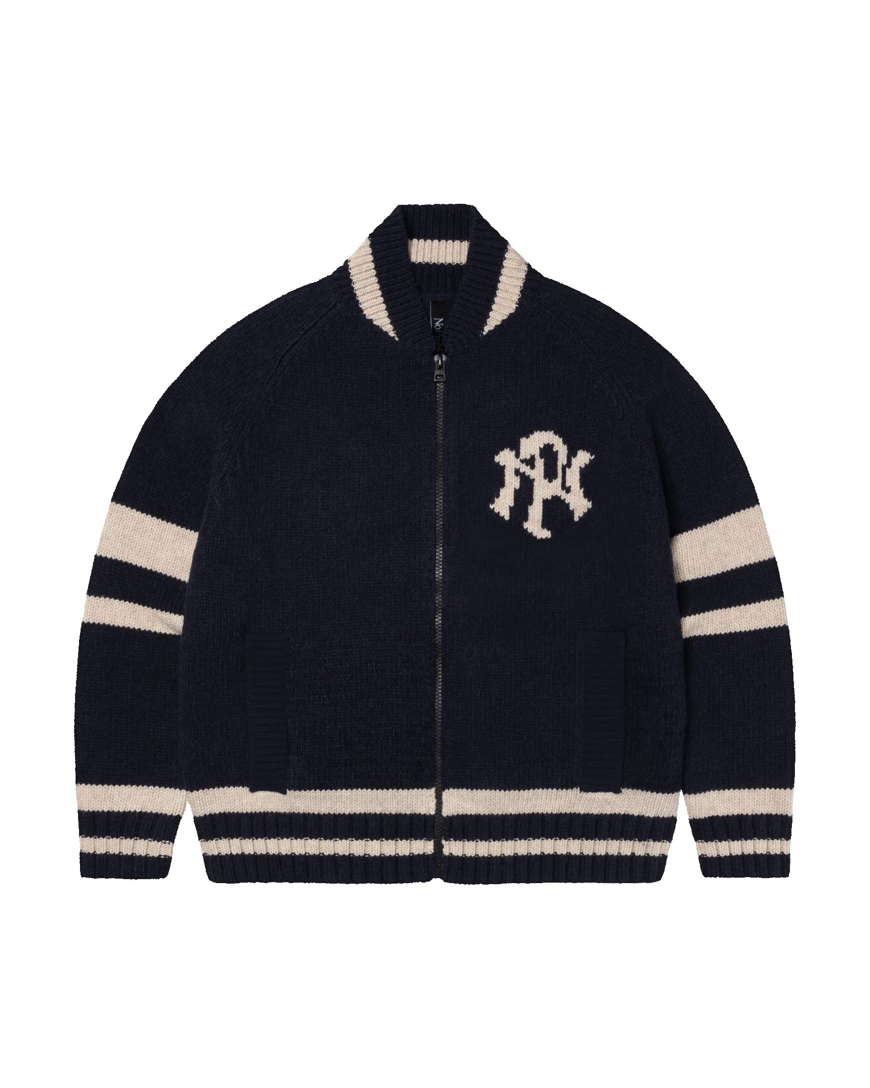 NYP Varsity Zip Thru Knit sold by ARIES