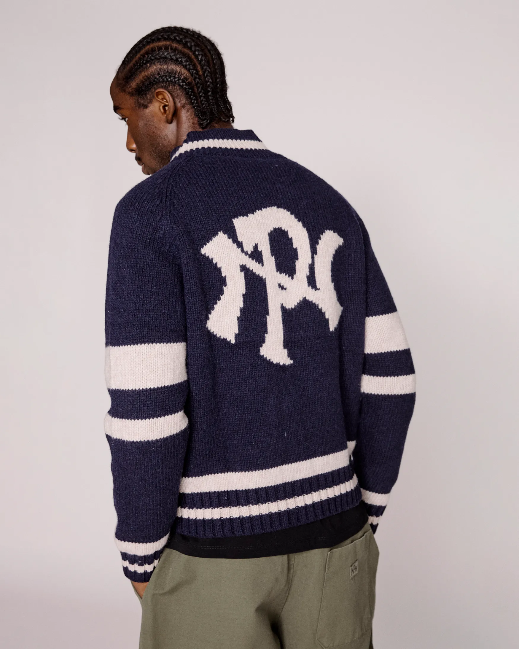 NYP Varsity Zip Thru Knit sold by ARIES product image thumbnail 2