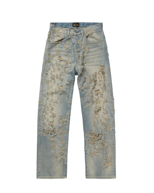 Destroyed Lace Batten Jeans made by ARIES