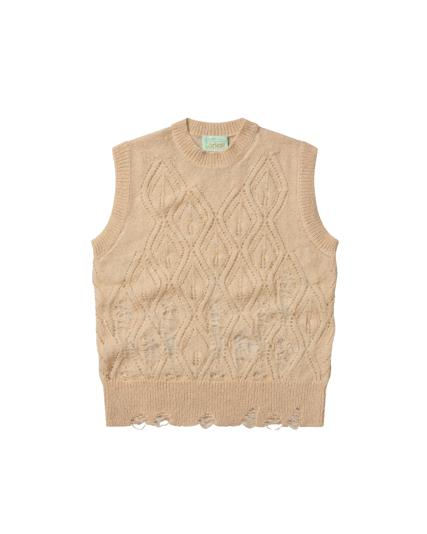 Lace Leaf and Ladders Mohair Vest sold by ARIES