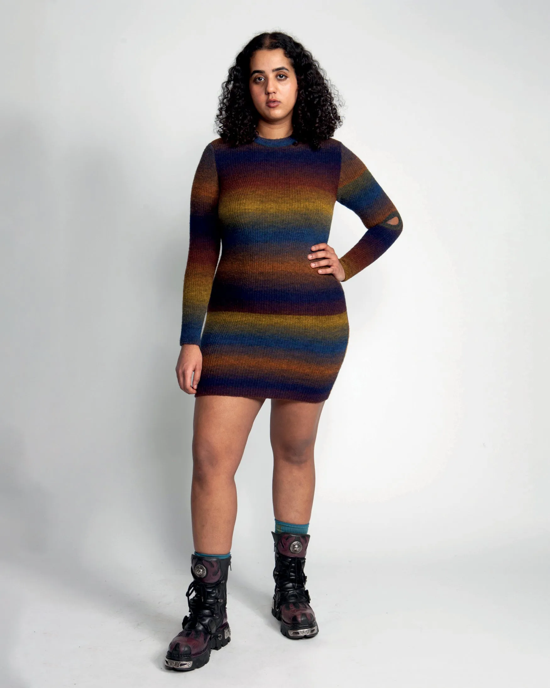 Boucle Space Dye Holey Knit Dress sold by ARIES product image thumbnail 2