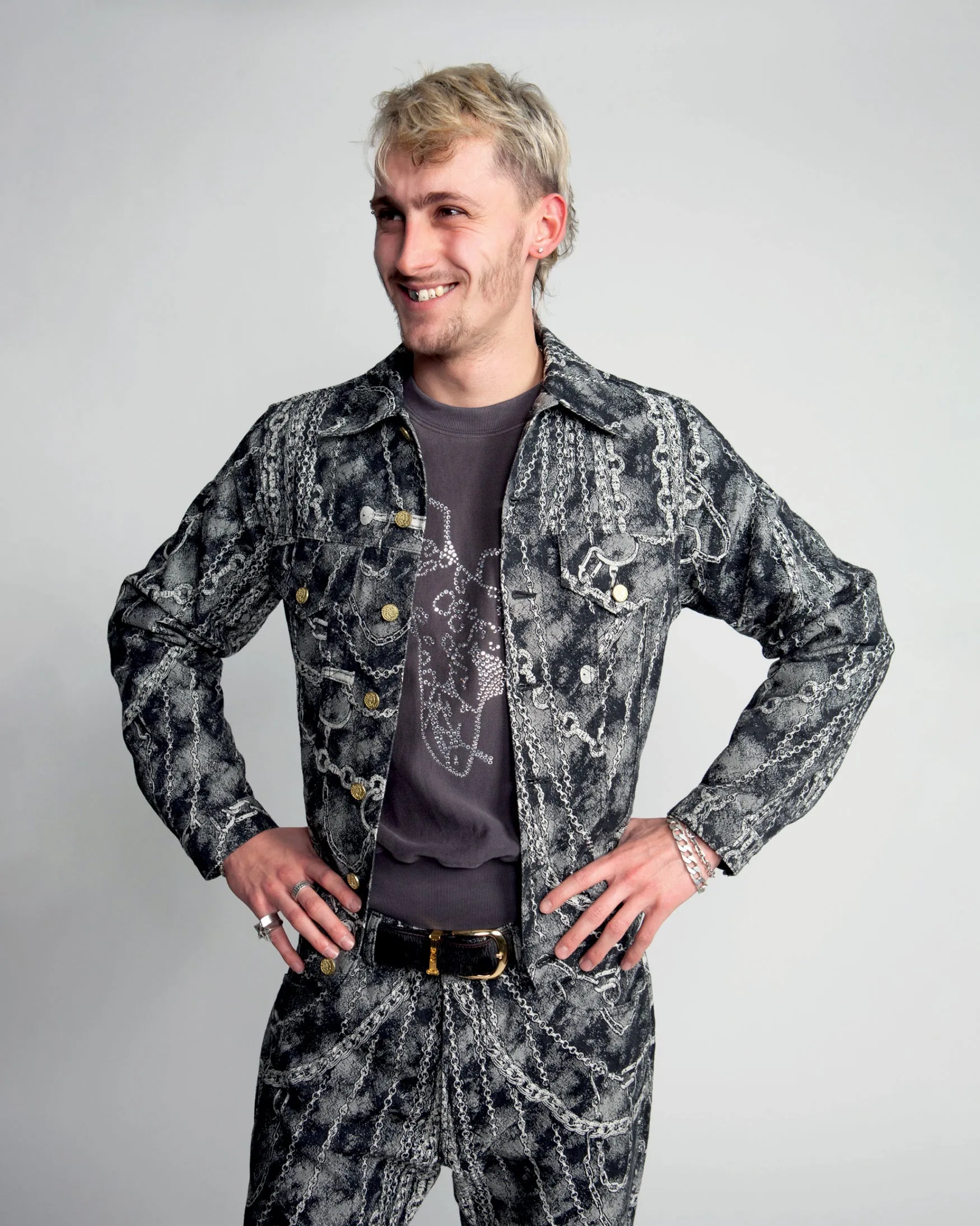 Chains Jacquard Trucker Jacket sold by ARIES product image thumbnail 2