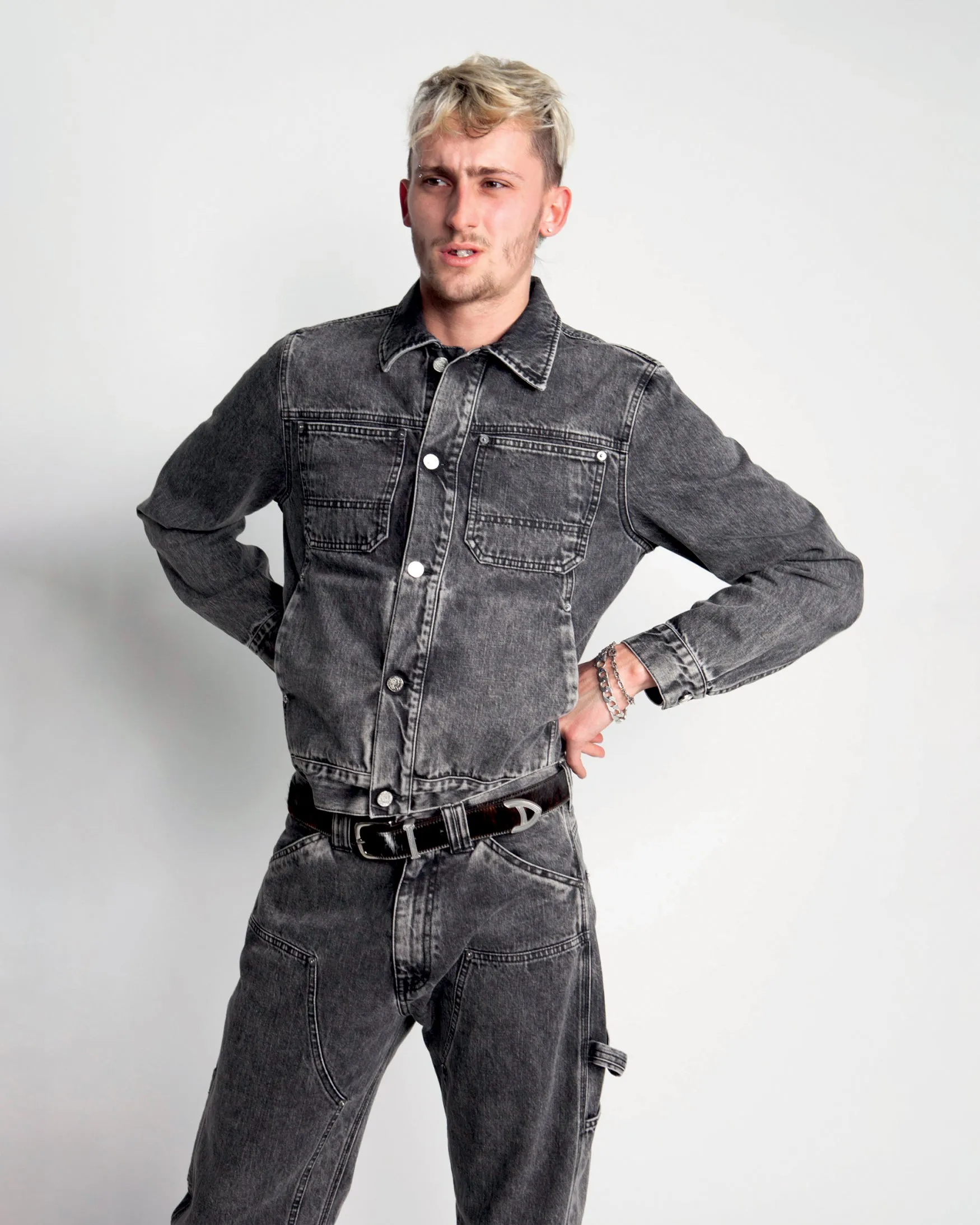 Acid Wash Denim Work Jacket sold by ARIES product image thumbnail 2