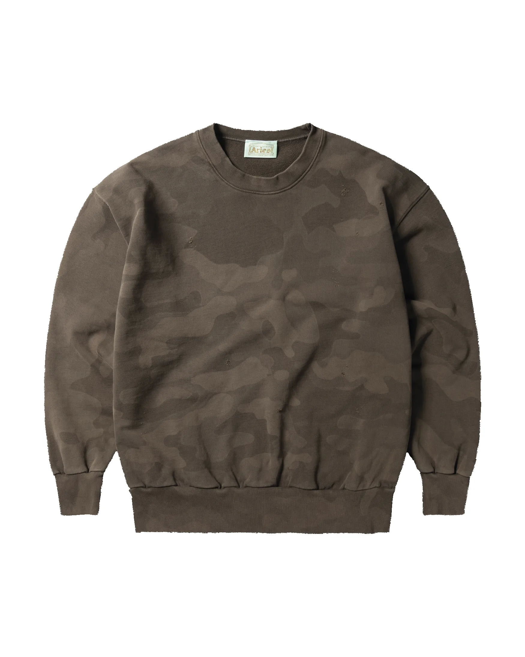 Aged Camo Sweat sold by ARIES