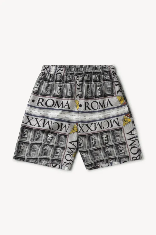 AS Roma X Aries Statue Silk Shorts made by ARIES